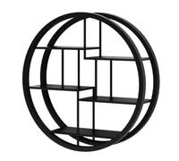 5 Tier Round Wall Shelf, Industrial Floating Display Rack per piante Opera d'arte, robusto ferro & legno libreria Organizzatore per soggiorno Camera da letto Ufficio Decorazione, Spazio Salvaspazio So