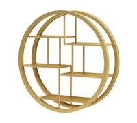 5 Tier Round Wall Shelf, Industrial Floating Display Rack per piante Opera d'arte, robusto ferro & legno libreria Organizzatore per soggiorno Camera da letto Ufficio Decorazione, Spazio Salvaspazio So