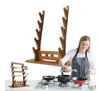 5 Tier Wooden Flute Rack - Multi Layer Scabbard Display Stand, Decorative Tabletop Organizer, Musical Instrument Shelf, Holder, Artistic Storage Frame, Elegant Unit, Collector | Polished Texture with