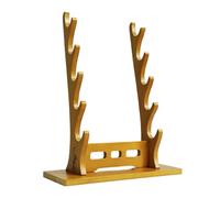 5 Tier Wooden Flute Rack - Multi Layer Scabbard Display Stand, Decorative Tabletop Organizer, Musical Instrument Shelf, Holder, Artistic Storage Frame, Elegant Unit, Collector | Polished Texture with