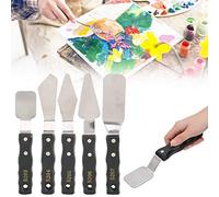 5 tipi di coltello da pallet,extra large pittura a olio lunghezza del manico*Larghezza 14,5 cm*4,5 cm Tavolozza coltello spatola in acciaio inox pittura mista disegno raschietti strumenti