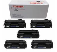 5 TONER HP CE505A CF280A CANON 719 COMPATIBILE NO OEM BK NERO 2300 pagine
