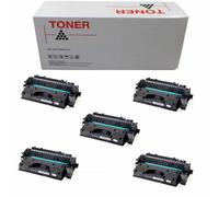 5 TONER HP CE505X CF280X CANON 719H COMPATIBILE NO OEM BK NERO 6500 pagine