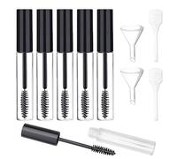 5 tubetti vuoti da 10 ml con spazzola per mascara, 2 contagocce, 2 imbuti, tubetti per mascara ricaricabili vuoti, tubetti per campione, bottiglie per contenitori per mascara, tubetti per ciglia con