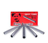 5 tubi in acciaio inossidabile per sniffare 60 mm per tabacco da fiuto