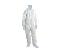 5 TUTA TNT 25 gr. / mq. CE cat I CAPPUCCIO E ZIP ELASTICO AI POLSI E CAVIGLIE USA E GETTA MONOUSO h. 165-180 cm. mis. L