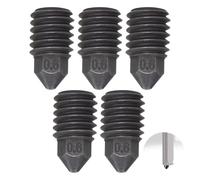 5 ugelli in acciaio temprato da 0,6 mm, compatibili con stampanti 3D serie X1/P1P, ad alta temperatura 450 °C, adatto per PEEK PEL fibra di carbonio, fibra di legno, fibra di metallo, ugello