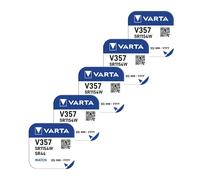 5 VARTA 357 SR44SW Batteria Argento 1.55V a Moneta Pila a Bottone Orologio Exp