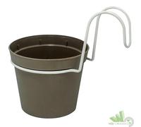 5 VASETTI VASI VASETTO TORTORA PER FIORI BALCONIERE CON AGGANCI 12CM BALCONETTA