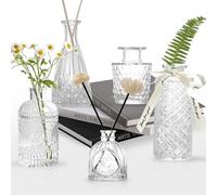 5 Vasetti Vetro Piccoli per Fiori - Vaso Decorativo da Interno Centro Tavola Vaso Fiori non Include Fiori, Vaso Vetro per Arredamento Casa e Soprammobili Soggiorno