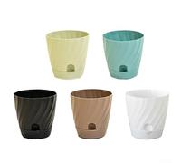5 vasi da fiori in plastica integrati per uso interno, compatibili con le comuni specie di piante da interno e le esigenze di crescita (misura grande)