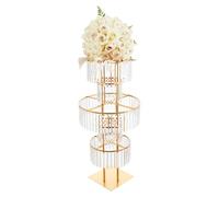 5 vasi in oro con cristalli, per matrimoni, matrimoni, feste, cene, centrotavola, decorazione natalizia, anniversario, 5 pezzi