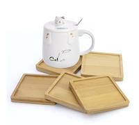 5 vassoi quadrati in bambù, 9 cm, piccoli vassoi in legno, fatti a mano, vassoio in legno, vassoio da servizio, sottobicchieri in bambù, per fai da te, accessori per mosaico, decorazioni