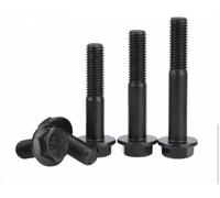 5 viti a testa esagonale in acciaio inossidabile nero M12M14 con rondelle, viti a dente intero e mezzo dente adatte for staffe da parete for TV(Half teeth M12*65mm)