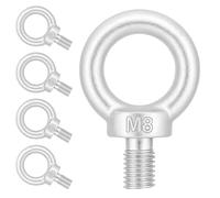 5 viti ad anello M8, vite ad occhiello, dado ad anello, anello rotondo, dado ad anello, per il fissaggio di ornamenti leganti, vasi di fiori, bastoncini a dondolo, ecc.