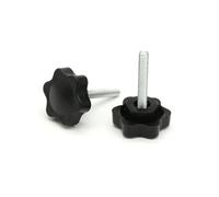 5 viti M10 con pomello a mano, bullone in plastica, testa a forma di stella, filettatura, vite con impugnatura a pollice