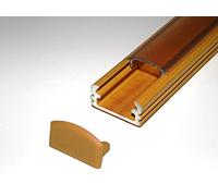 5 x 1 metro profilo in alluminio per Strisce LED, legno di pino, con copertura/diffusore traslucido, materiale: PMMA) e tapas Finales, P2