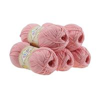 5 x 100 g di filato per lavoro a maglia Alize Baby Best tinta unita lana per bambini, anti pelucchi, 44 colori, colore: 161 rosa cipria