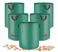 5 X 272 Sacchi Giardinaggio, robusti, pieghevoli, sacco per erba tagliata per rifiuti da giardino, in tessuto di polipropilene, per erba, foglie, siepe, rifiuti da giardino