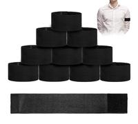5 x 30 cm, 10 bracciali a pelo lutto, colore nero, elastici per lutto, per funebre, squadre di calcio