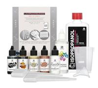 5 x 30 ml Octopus Fluids Alcohol Ink Set Completo "blumenkindjen" con Blending Solution, Alcohol Ink Paper e accessori per Fluid Art