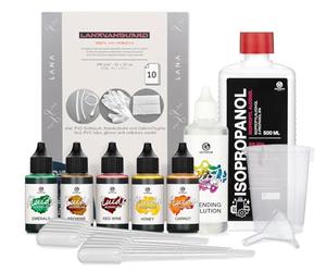 5 x 30 ml Octopus Fluids Alcohol Ink Set Completo LEAVES con Blending Solution, Alcohol Ink Paper e accessori per fluid art, 5 x 30 ml