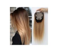 5 x 5 pollici Ombre Topper Silk Skin Base Remy Human Hair Silk Top con PU rotondo con clip, look naturale del cuoio capelluto, pizzo frontale per donne con capelli che si assottigliano aggiunge volume