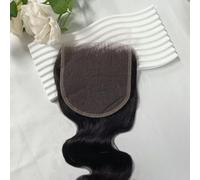 5 X 5 Trasparente Hd Lace Closure Body Wave Human Hair Invisible Ultra-Thin 5 X 5 Lace Closure Brazilian Virgin Human Hair Pre Plucked Natural Black 12 pollici