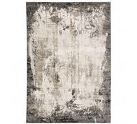 5' X 8' Grigio Avorio Carbone Tan Nero E Beige Astratto Power Loom Macchia