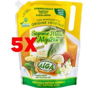 5 X ALGA Sapone Mani all'Olio di Cocco in Busta 1000 ml