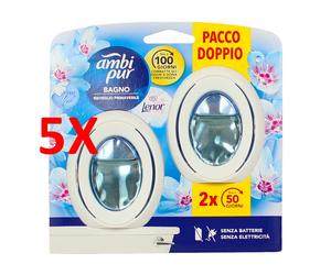 5 X Ambipur Bagno Proumatore Per Ambienti Risveglio Primaverile 2 Pezzi