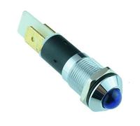 5 X Blu LED Indicatore Metallico Da Pannello 12Mm 12V