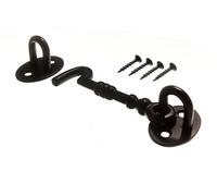 5 X Cabina Ganci E Occhi Nero Stile Antico Resistente Porta Stay 100mm Onesto
