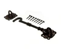 5 X Cabina Ganci E Occhi Nero Stile Antico Resistente Porta Stay 150mm Onesto