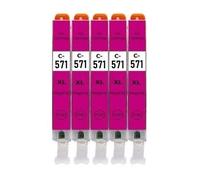 5 X cartuccia di inchiostro come Canon CLI 571 Magenta in capacità XL