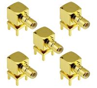 5 x Connettore SMB Femmina Angolare PCB Placcato Oro