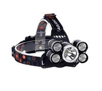 5 X CREE XM-L T6 LED torcia frontale con 5 modalità di luce, impermeabile IPX5, cinturino regolabile, alloggiamento in alluminio aeronautico, batteria + caricatore di rete e auto inclusi