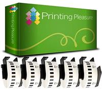 5 x DK22210 Etichette adesive continuo compatibile per Brother P-Touch QL-500 QL-500BW QL-550 QL-570 QL-700 QL-720NW QL-800 QL-810W QL-820NWB QL-1050 QL-1100 QL-1110NWB | 29mm x 30.48m | Bianco