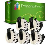 5 x DK22214 Etichette adesive continuo compatibile per Brother P-Touch QL-500 QL-500BW QL-550 QL-570 QL-700 QL-720NW QL-800 QL-810W QL-820NWB QL-1050 QL-1100 QL-1110NWB | 12mm x 30.48m | Bianco