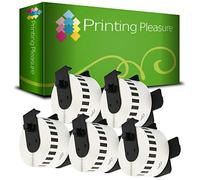 5 x DK22225 Etichette adesive continuo compatibile per Brother P-Touch QL-500 QL-500BW QL-550 QL-570 QL-700 QL-720NW QL-800 QL-810W QL-820NWB QL-1050 QL-1100 QL-1110NWB | 38mm x 30.48m | Bianco