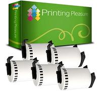 5 x DK22243 Etichette adesive continuo compatibile per Brother QL-1050 QL-1060N QL-1100 QL-1110NWB | 102mm x 30.48m | Bianco
