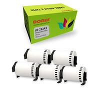 5 x Doree DK-22243 di Etichette Continue, compatibili con Brother DK-22243, 102 mm × 30,48 m rotolo di etichette, Per stampanti di etichette Brother QL-500,QL-550,QL-570,QL-700,QL-800