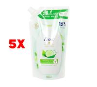 5 X Dove Sapone Liquido Mani Ricarica Busta Cucumber & Green Tea Scent 500 Ml