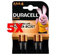 5 X Duracell Plus Aaa4 Batteria Ministilo Alkaline 1,5 V Blister 4 Pz.