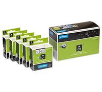 5 x Dymo D1 standard nastro per etichettatrice 53713 materiali (S0720930) 24 mm x 7 m? Nero su bianco