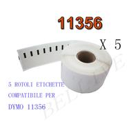 5 X Etichette Compatibili per DYMO 11356 89mmx41mm S0722560 LABELWRITER 400 450