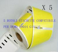 5 X Etichette Compatibili per DYMO 99014 Y 54mmX101mm gialle LABELWRITER 400 450