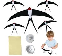 5 x Flying Bird Mobile - Artigiano Swinging Bird Mobile, Bird Mobile Material Package | Accento artigianale creativo, ornamento aereo sospeso in carta, caratteristica della scena della fauna selvatica
