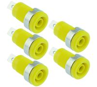 5 X Giallo 4Mm Connettore A Pannello Montato Test Shrouded