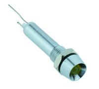 5 X Giallo LED 6Mm Pannello Metallico Incassato Indicatore 12V